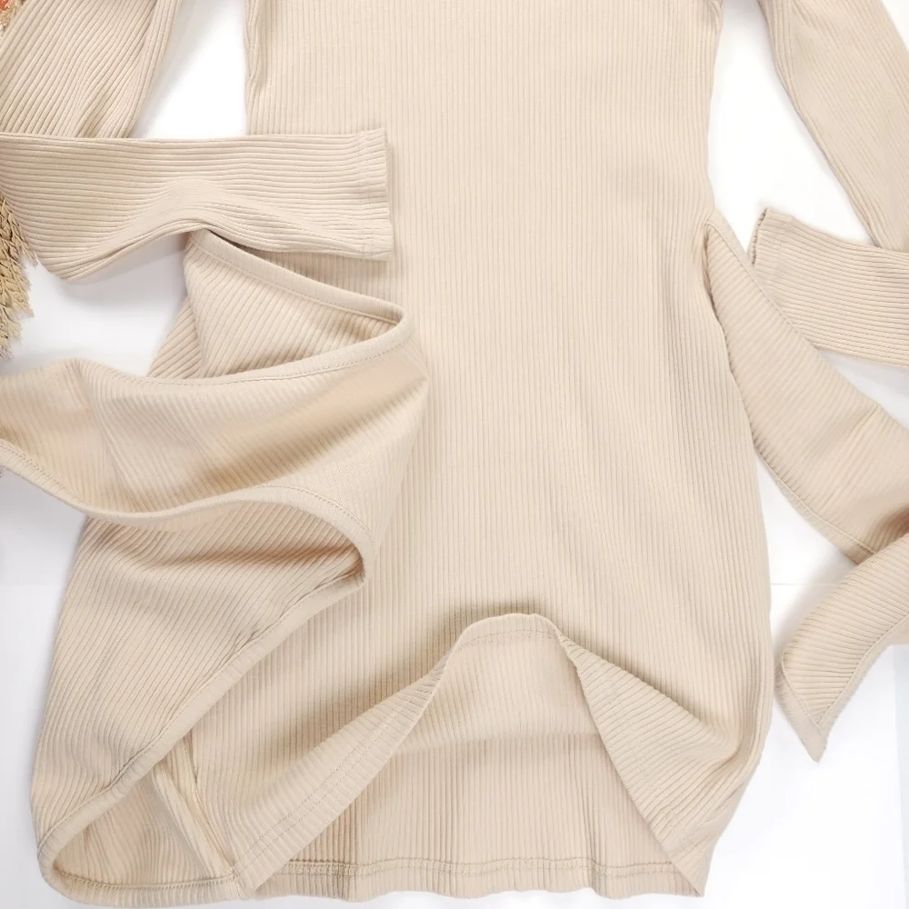 New Superdown Cream Partial Wrap Sweater Dress Size S - Picture 5 of 13